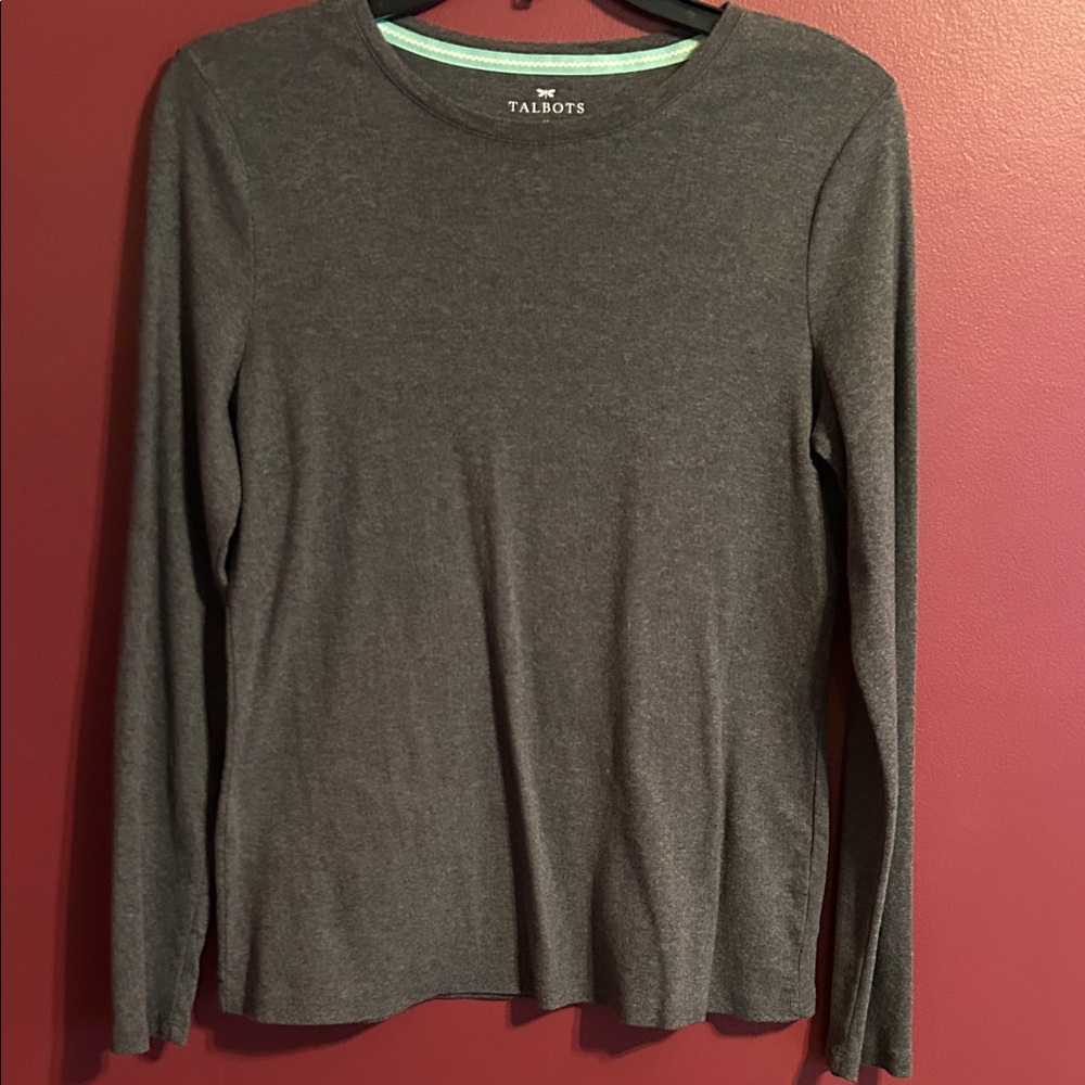 Talbots Blue/Gray Long Sleeve Tee
